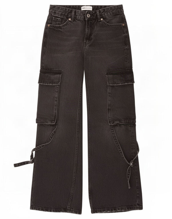 Женские широкие джинсы карго Zara EU 32 2XS W22 L30, черные