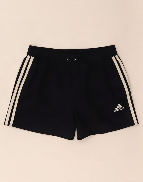 Мужские спортивные шорты Adidas среднего размера из полиэстера черного цвета