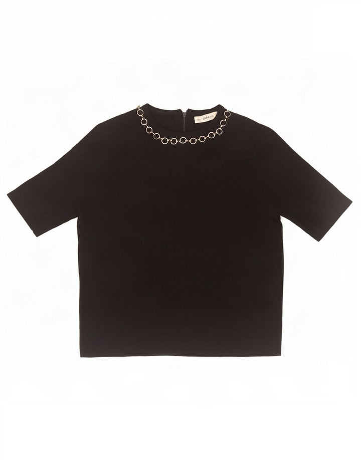 Женская блузка Zara Top UK 10, маленькая черная