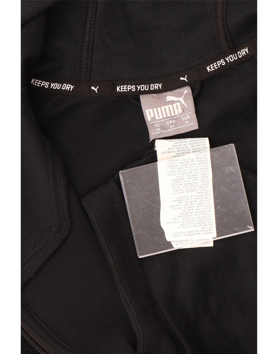 Женский свитер с капюшоном на молнии PUMA UK 14, средний черный, хлопок