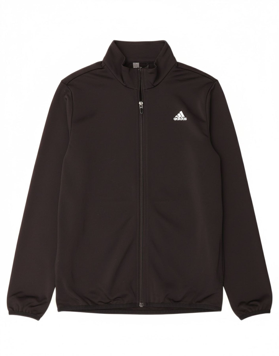 ADIDAS Boys Graphic Tracksuit Top Jacket 13-14 Years Black Polyester