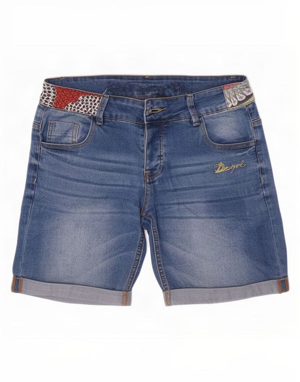 Женские джинсовые шорты Desigual, маленькие W28, синие, хлопок