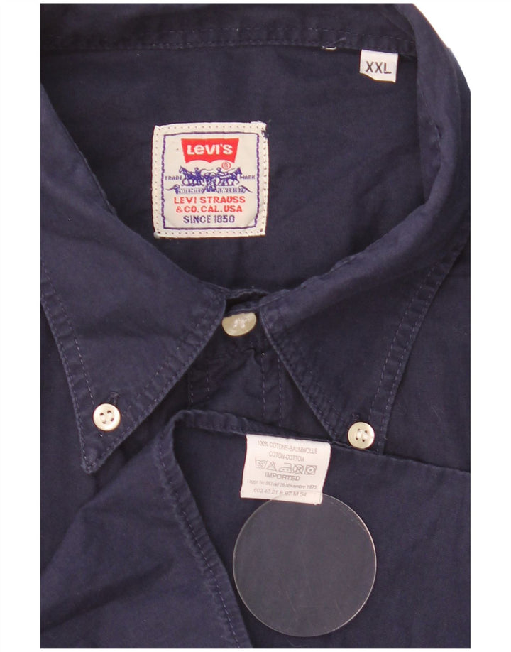 Мужская рубашка Levi's 2XL, темно-синяя, хлопок