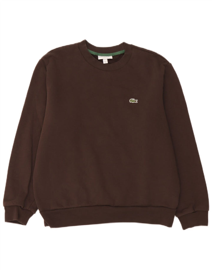 Мужской джемпер классического кроя Lacoste, размер 5, большой, коричневый, хлопок
