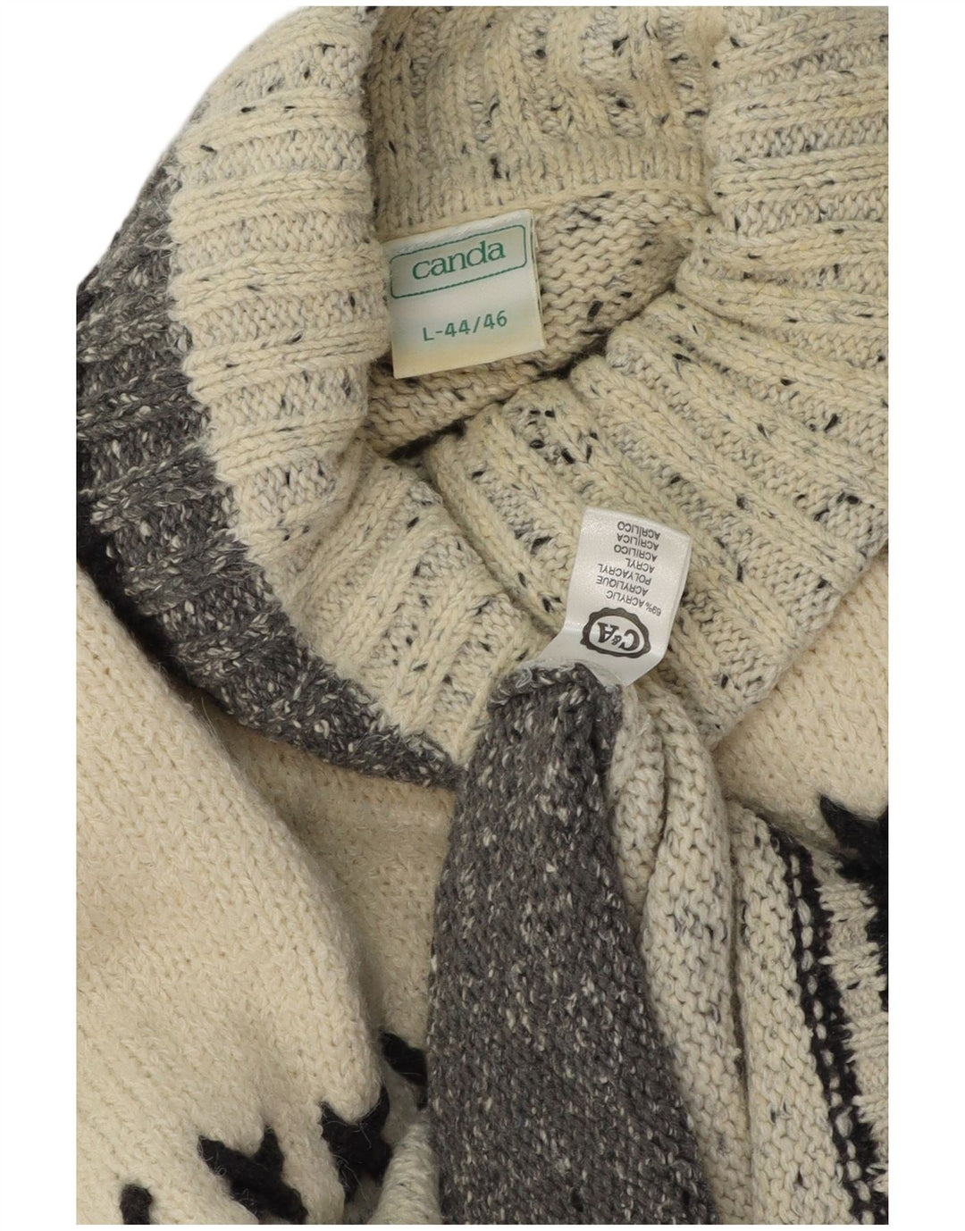 Мужской джемпер Canda с высоким воротником, большой серый акрилат с ромбами