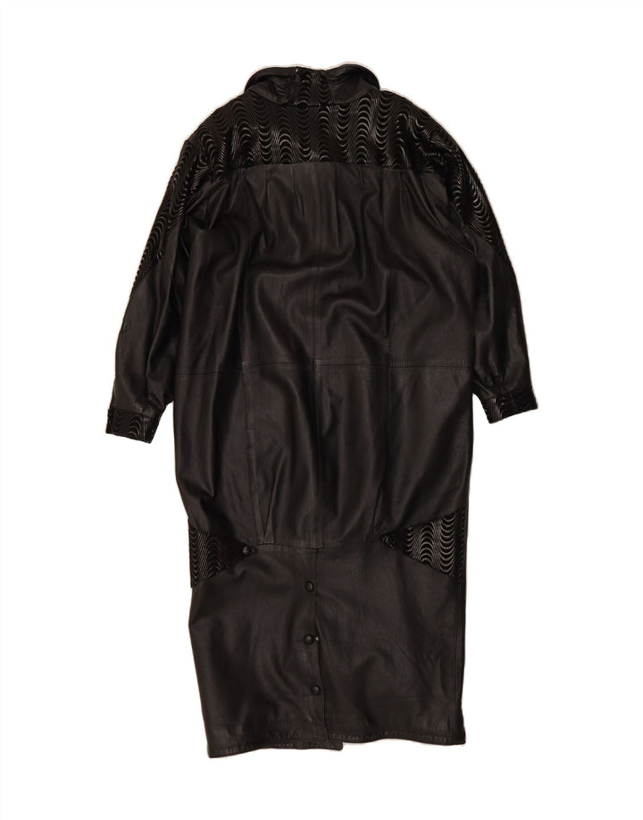 THE RONSON COLLECTION Womens Oversized Coat UK 10 Small Black Leather Vintage The Ronson Collection and Second-Hand The Ronson Collection from Messina Hembry 