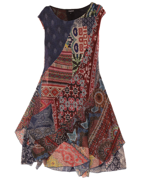 Женское асимметричное платье Desigual UK 12, средний разноцветный пейсли