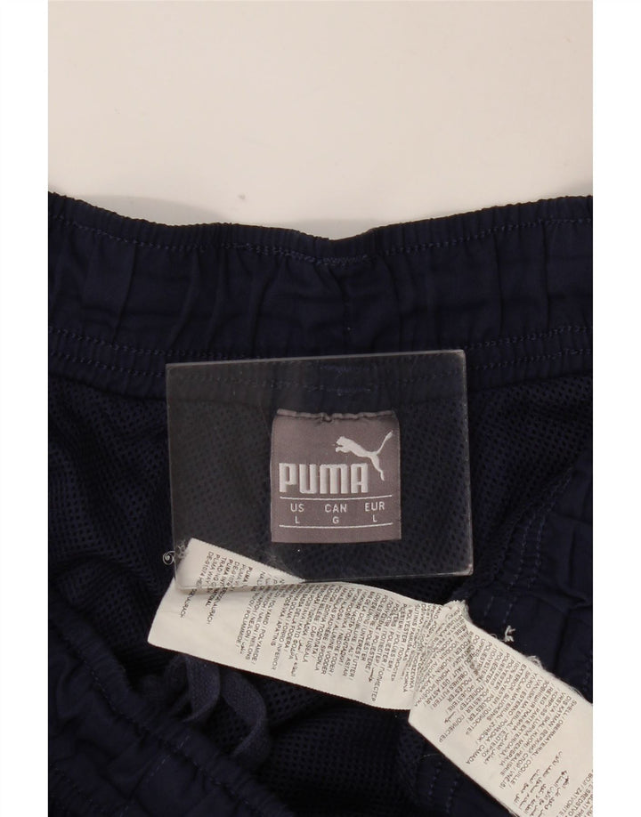 Мужские спортивные брюки PUMA, джоггеры, большие темно-синие, нейлоновые