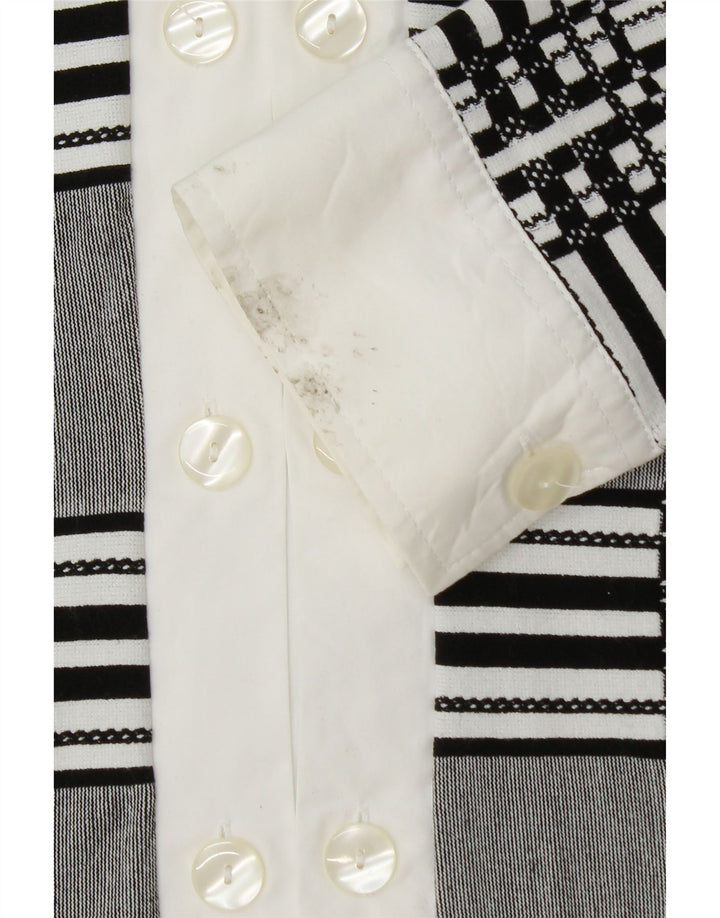 NARACAMICIE Женская двубортная блузка-рубашка UK 14, средний серый цвет в клетку