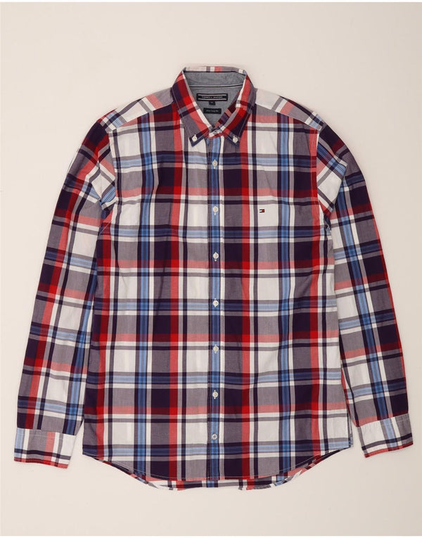 Мужская рубашка Tommy Hilfiger New York Fit, средний размер, разноцветная клетка, хлопок