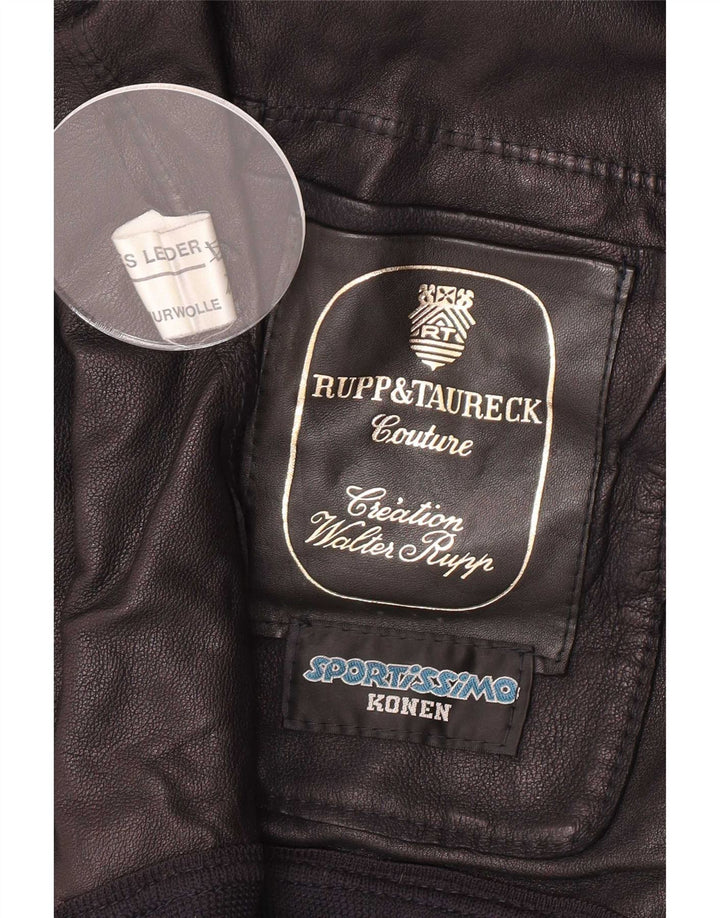 Мужская замшевая куртка-бомбер Rupp & Taureck Couture UK 38, кожа среднего черного цвета