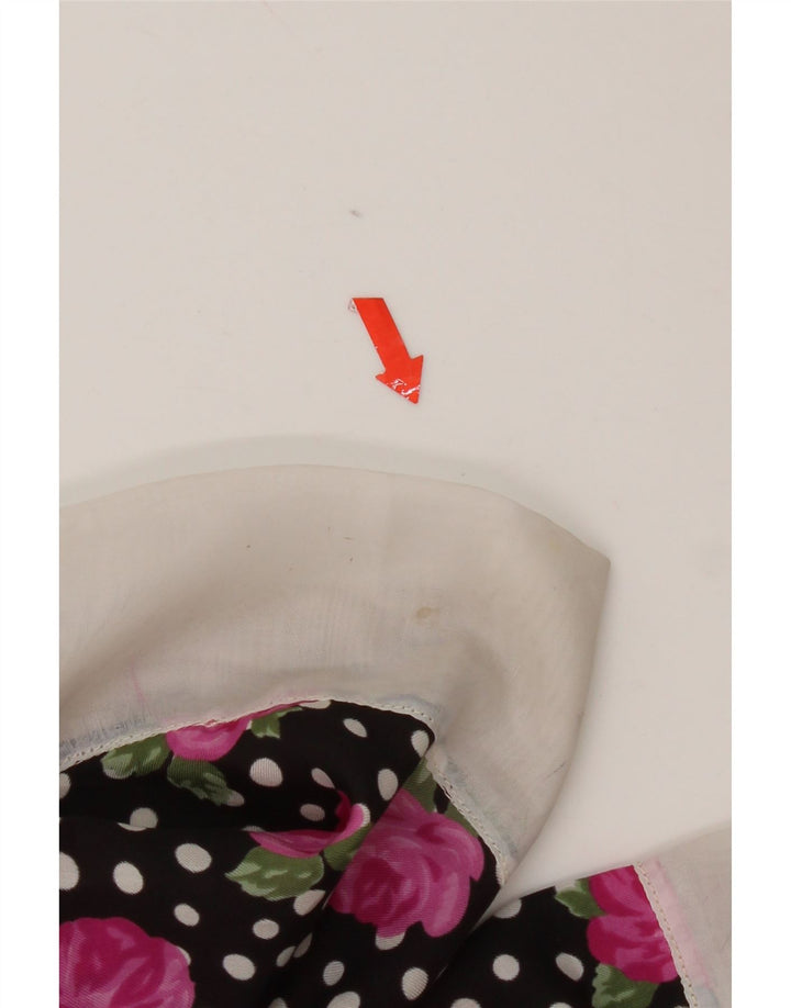 Винтажное женское облегающее платье IT 46, большой черный полиэстер с цветочным принтом