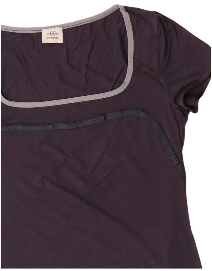 CERRUTI 1881 Женская футболка Top UK 12 Medium Navy Blue Вискоза
