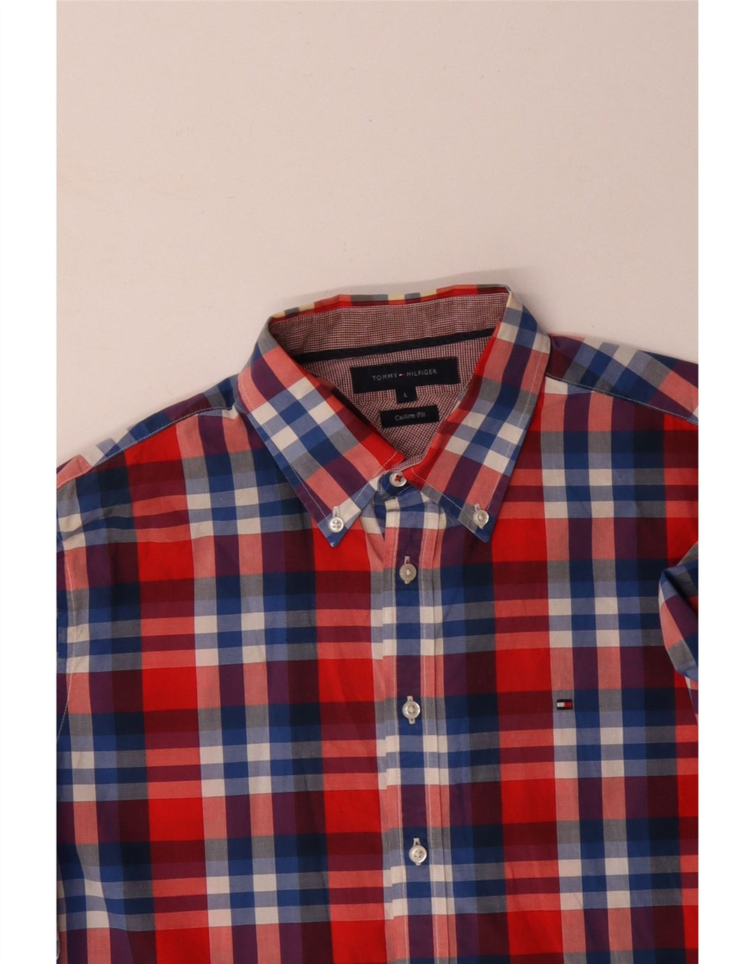 TOMMY HILFIGER Мужская рубашка на заказ, большой размер, разноцветная клетка, хлопок