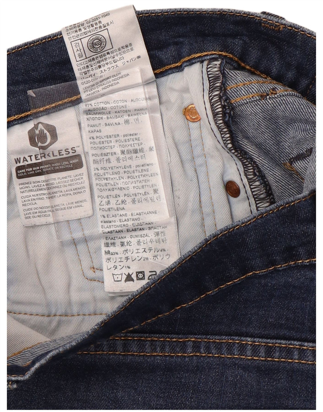 Женские узкие джинсы Levi's W33 L32, синие, хлопок