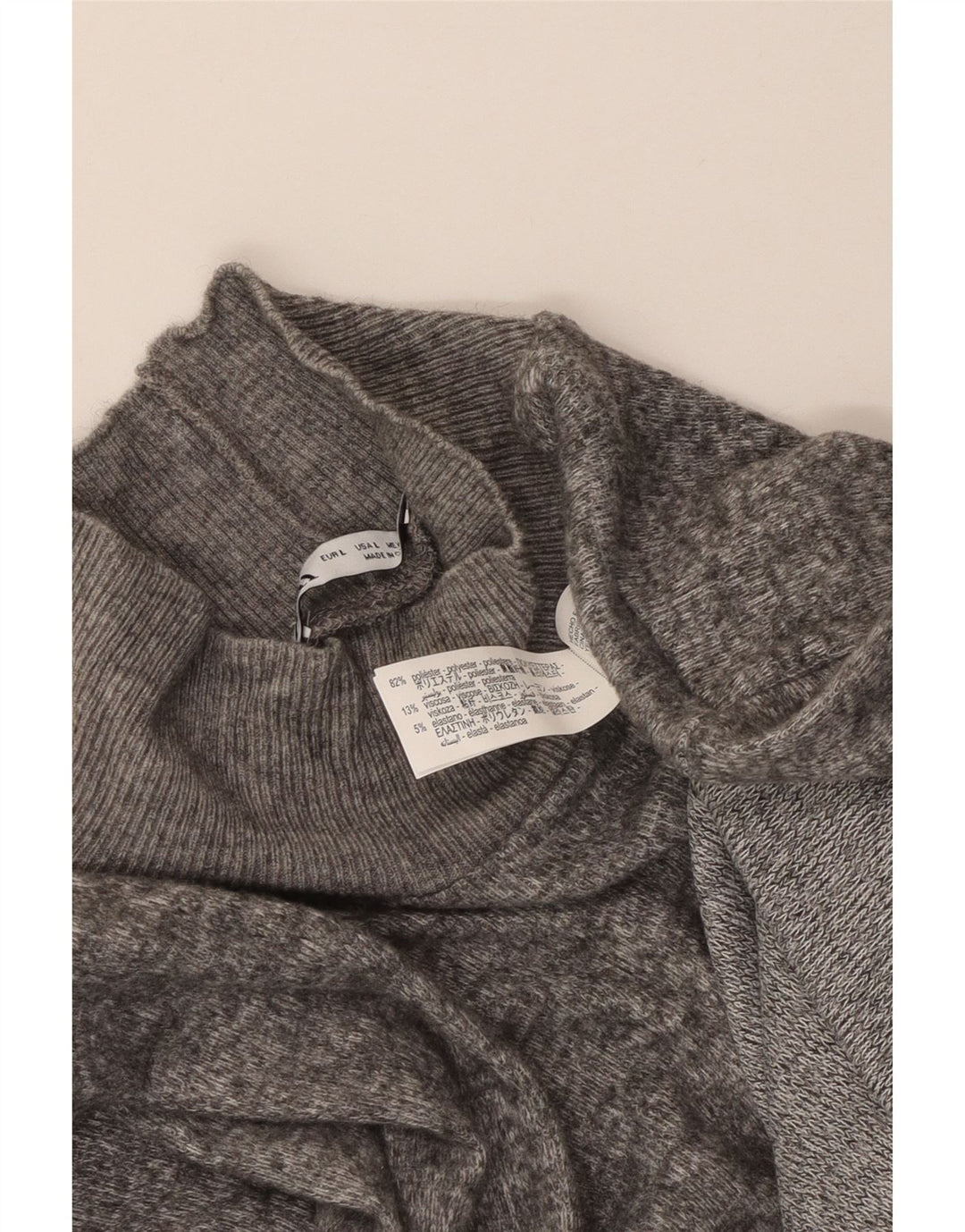 Женское платье-джемпер макси ZARA UK 14, большой серый полиэстер с крапинками