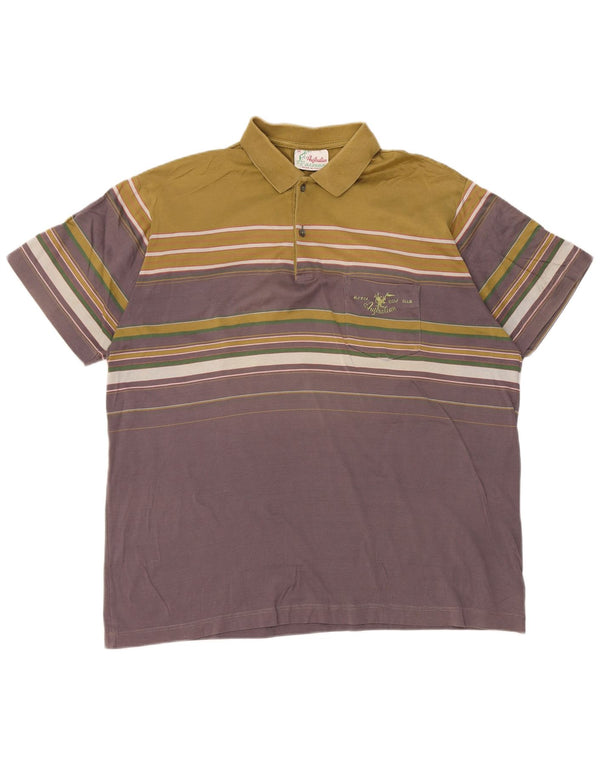 AUSTRALIAN L'ALPINA Mens Polo Shirt IT 54 XL Green Striped