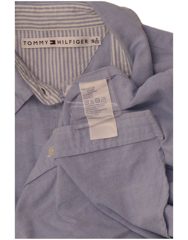 TOMMY HILFIGER Женская рубашка UK 10, маленький синий хлопок