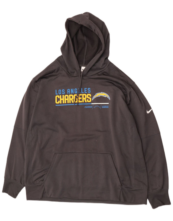 Мужской джемпер с капюшоном Nike Los Angeles Chargers 3XL, серый полиэстер