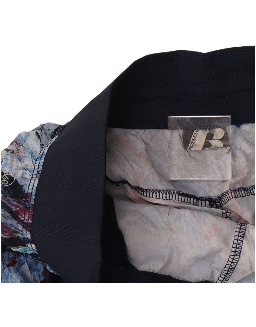 Мужские спортивные шорты Russell Athletic среднего размера, темно-синие, тай-дай