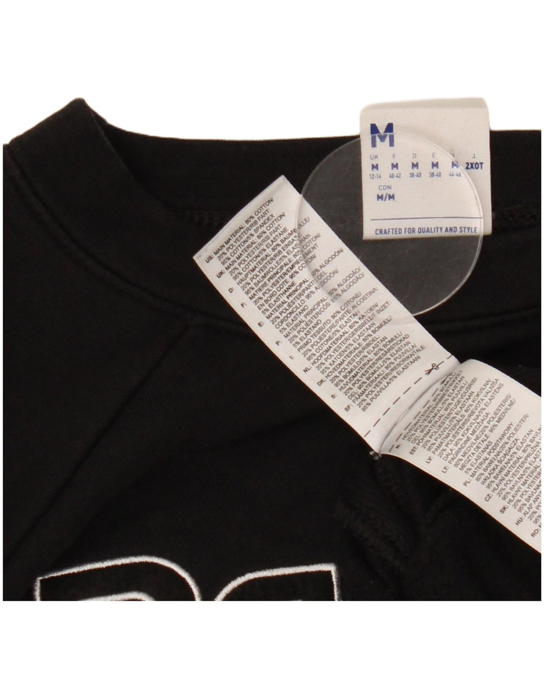 Женский свитер с рисунком REEBOK UK 14, средний черный, хлопок