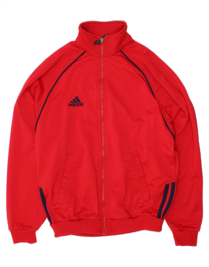 ADIDAS Boys Tracksuit Top Jacket 11-12 Years Red Polyester Vintage Adidas and Second-Hand Adidas from Messina Hembry 