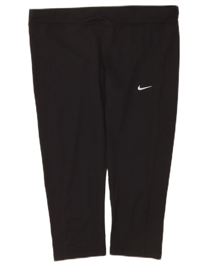 Женские леггинсы-капри Nike Dri Fit UK 14, большой черный полиэстер