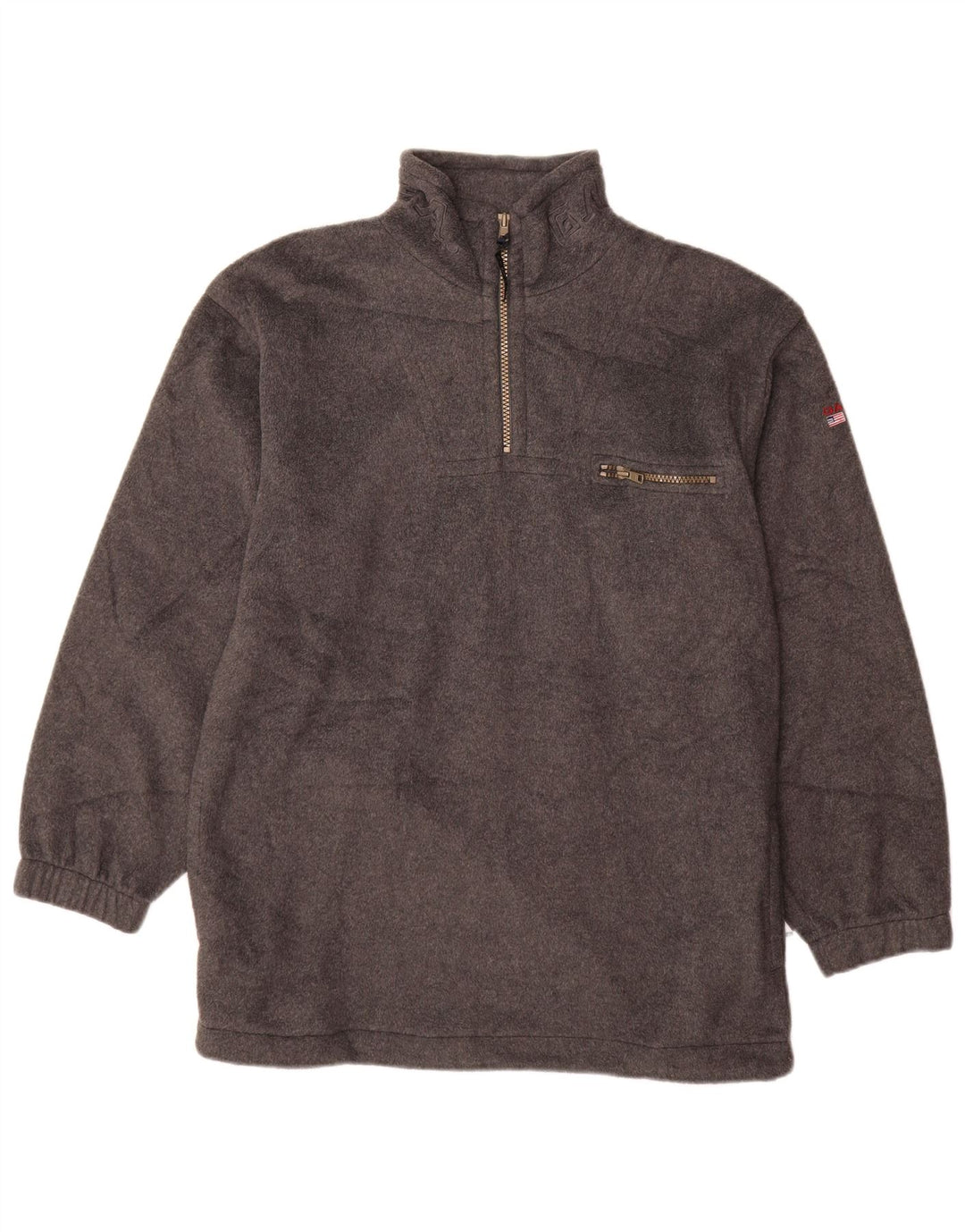 GANT Флисовый джемпер с воротником на молнии для мальчиков 13–14 лет, 2XL, серый полиэстер