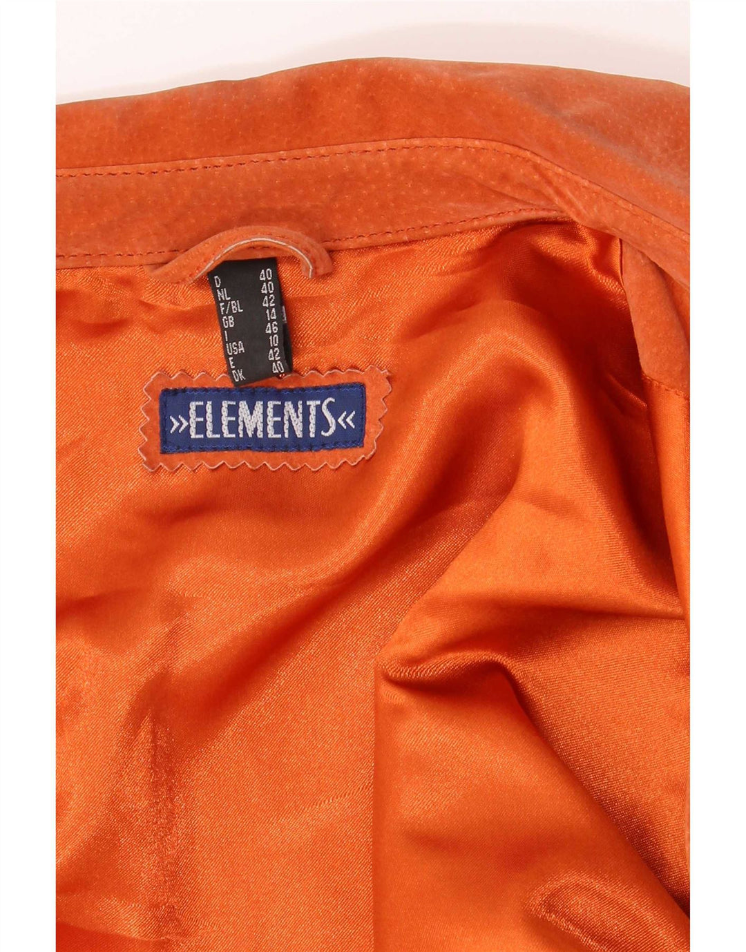 Женская замшевая куртка Elements UK 14, большая оранжевая кожаная