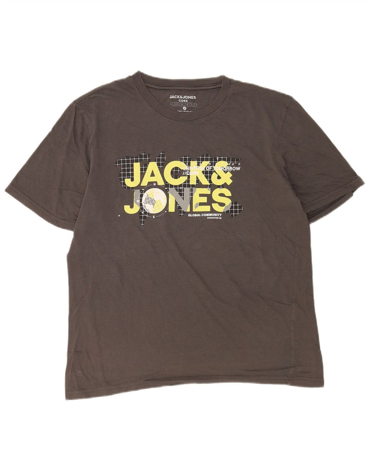 Мужская футболка с рисунком Jack & Jones, средний серый
