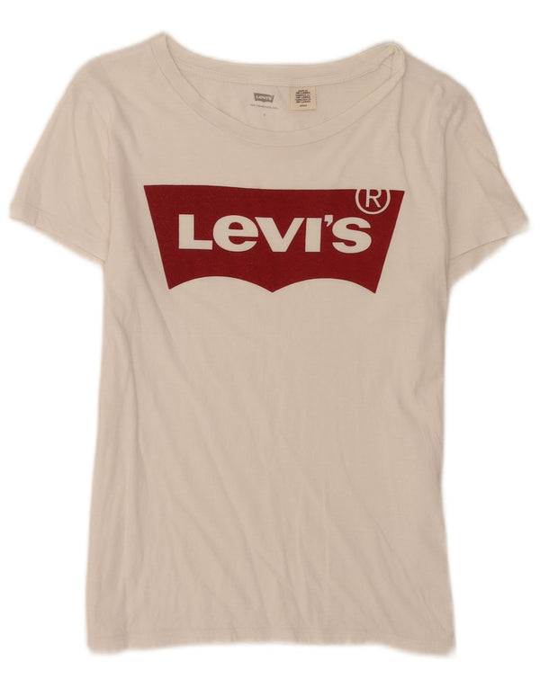 Женская футболка с рисунком Levi's Top UK 10, маленькая белая
