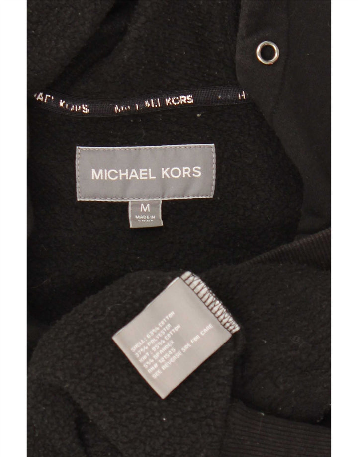 Michael Kors Мужской свитер с капюшоном и молнией с графическим рисунком, средний черный хлопковый свитер
