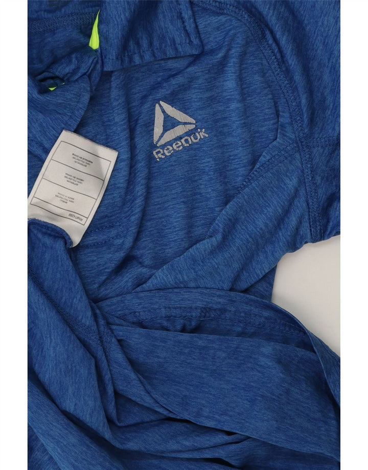 Рубашка-поло REEBOK для мальчиков 11–12 лет, синяя крапинка из полиэстера