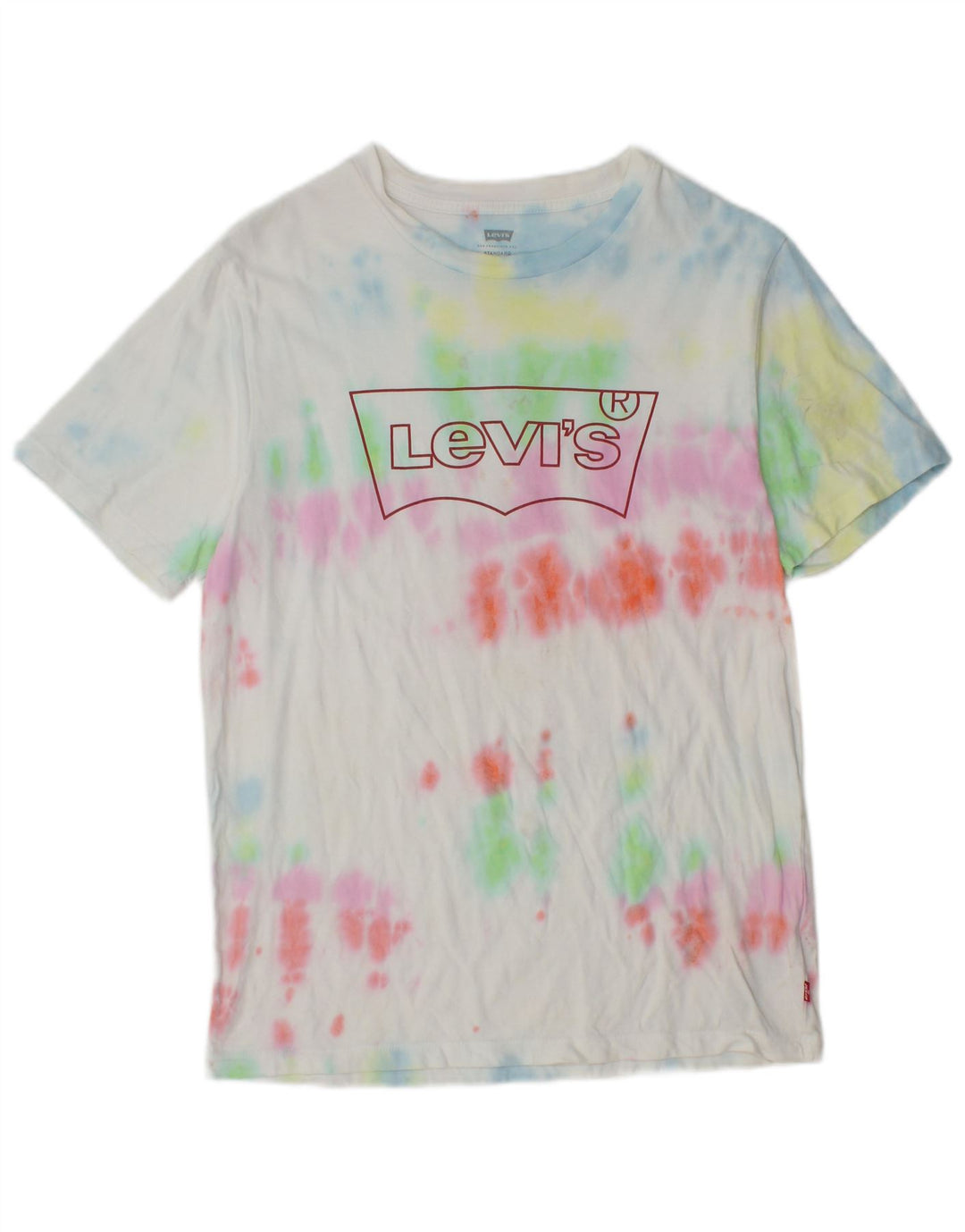Мужская футболка Levi's Standard с графическим рисунком, маленький размер, разноцветный хлопок с принтом тай-дай