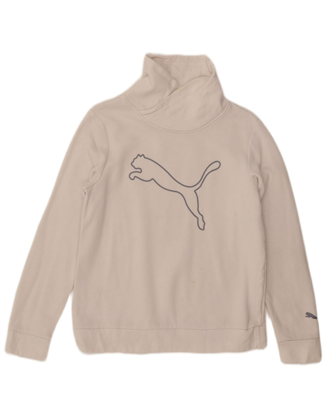 Женский свитер с рисунком Puma UK 14, средний белый хлопок, толстовка