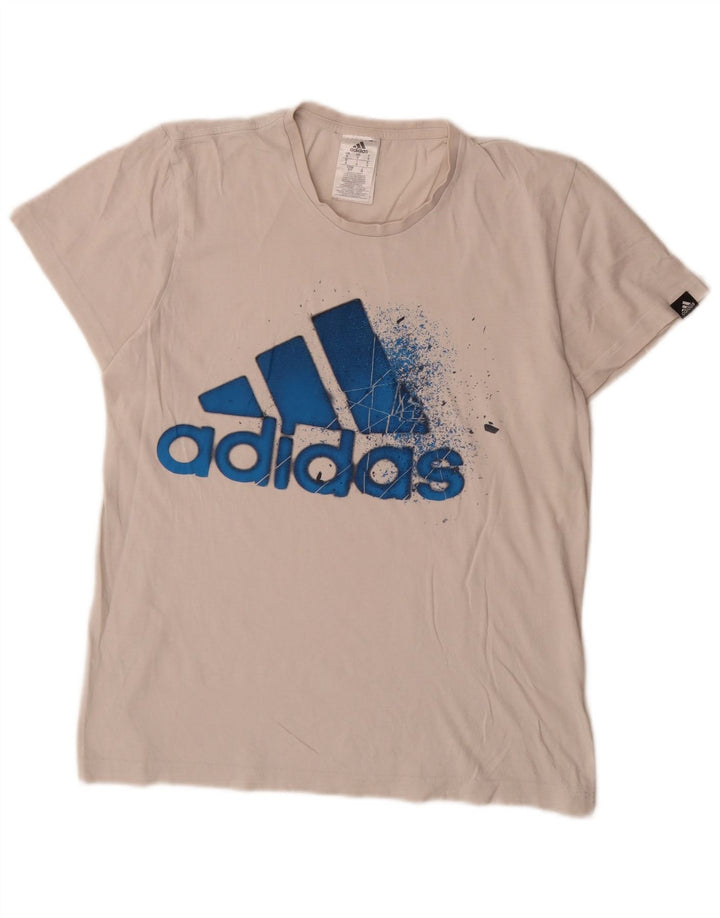 Мужская футболка Adidas с рисунком, маленький белый хлопок