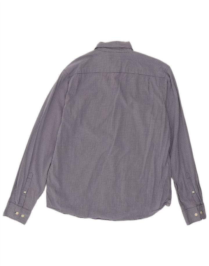 DOCKERS Мужская рубашка среднего синего цвета в мелкую клетку из хлопка