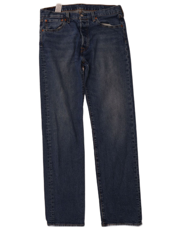 Мужские прямые джинсы LEVI'S 501 W32 L34 синие, хлопок