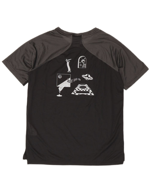 Футболка с рисунком Nike Dri Fit для мальчиков, топ 13–14 лет, размер XL, черный цветной блок