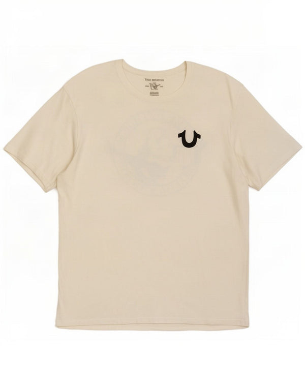 Мужская футболка с рисунком True Religion, топ XL, белый хлопок
