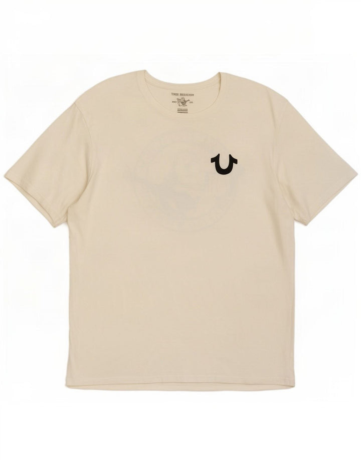 Мужская футболка с рисунком True Religion, топ XL, белый хлопок