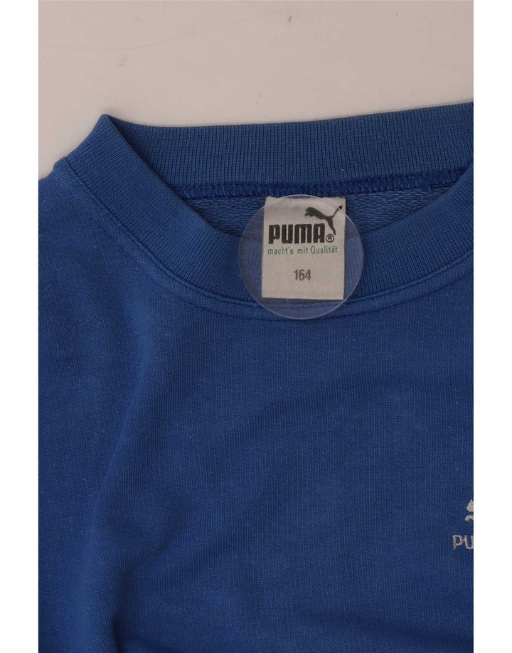 Свитшот Puma для мальчиков 13-14 лет, синий хлопок