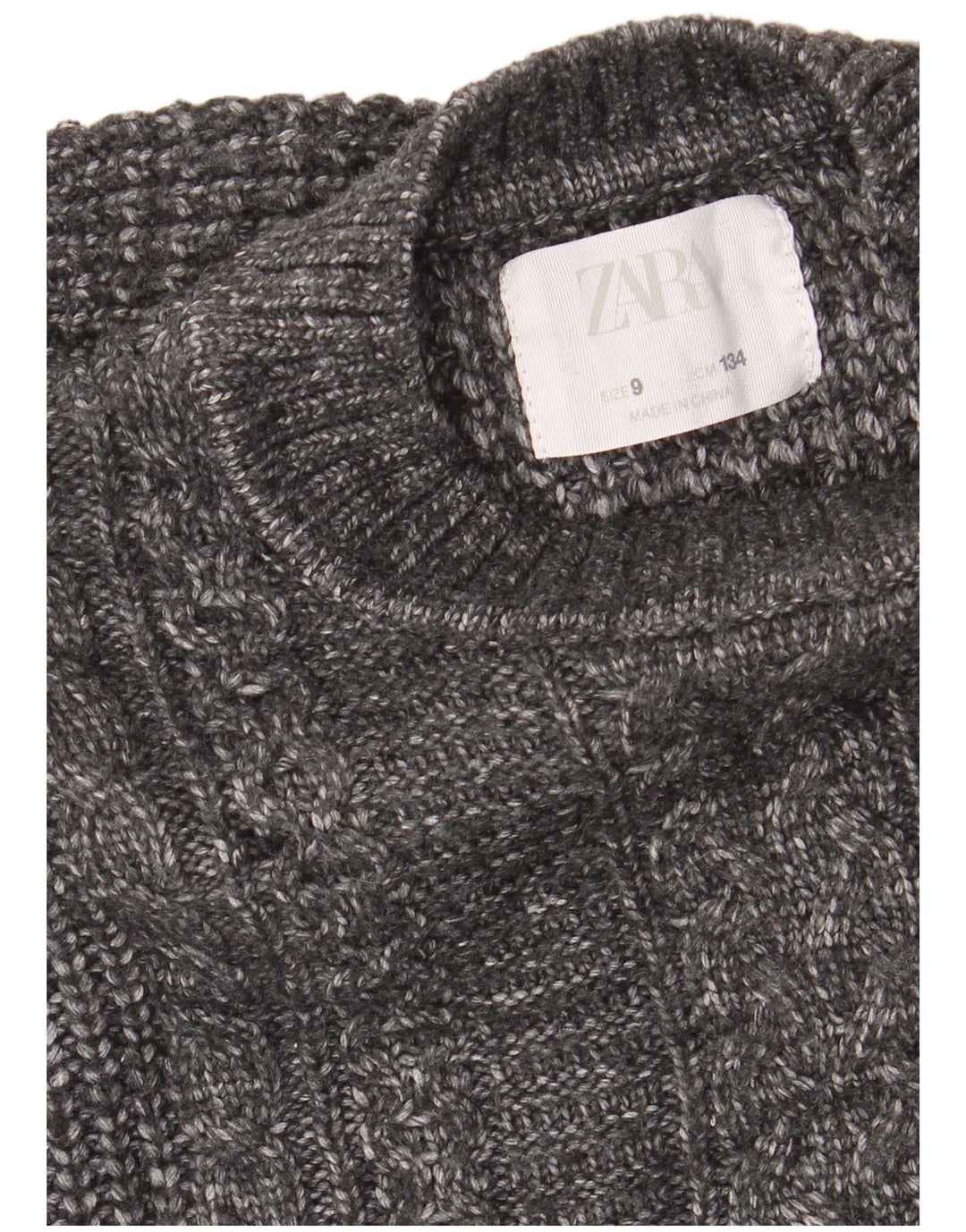 ZARA Boys Turtle Neck Jumper Sweater 8-9 Years Grey Flecked Polyester