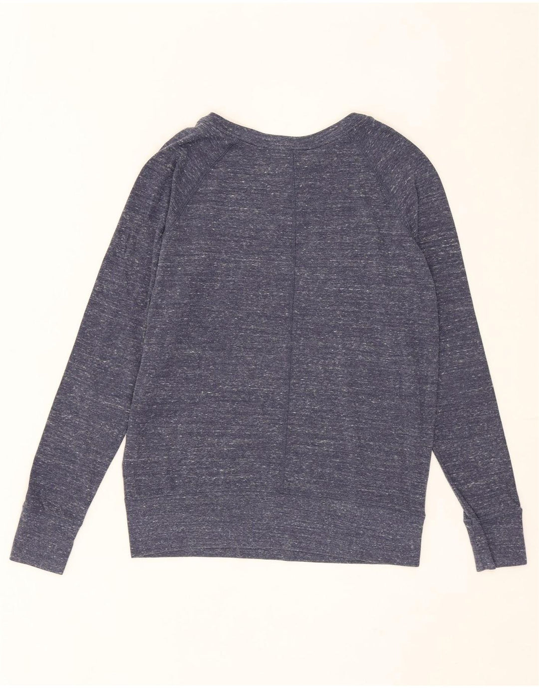 NIKE Womens Graphic Sweatshirt Jumper UK 14 Medium Navy Blue Flecked Vintage Nike and Second-Hand Nike from Messina Hembry 
