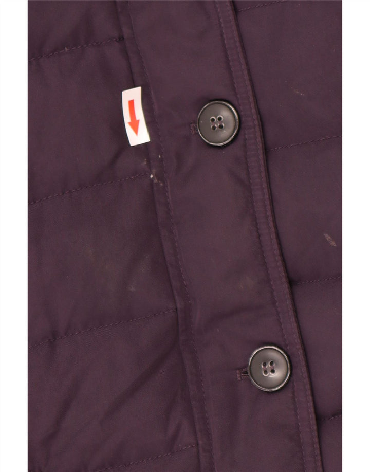 Crew Clothing Женская стеганая куртка с капюшоном UK 10, маленький фиолетовый полиэстер