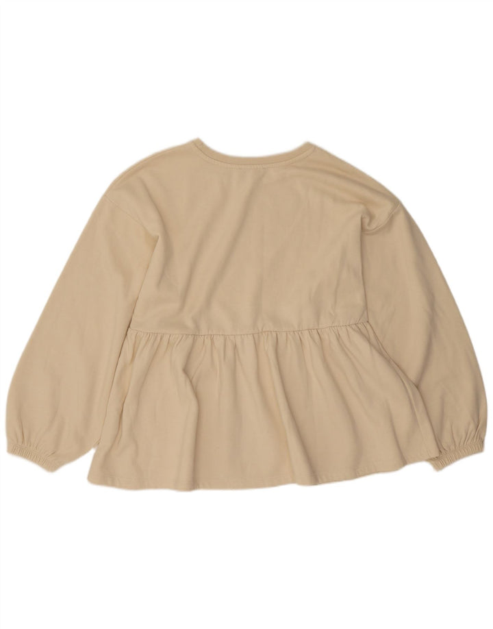 Женский свитер Zara UK 14, хлопковый средний цвет белого цвета