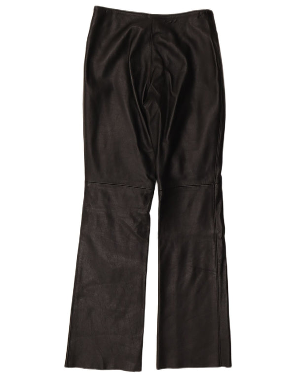 ВИНТАЖНЫЕ женские кожаные брюки UK 10, маленькие W27 L31, черные