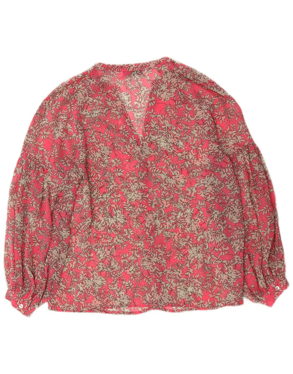 Женская прозрачная блузка MINT VELVET UK 12, средний розовый с цветочным принтом