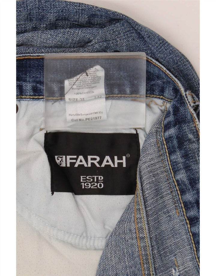 Мужские прямые джинсы Farah W38 L32, синий хлопок