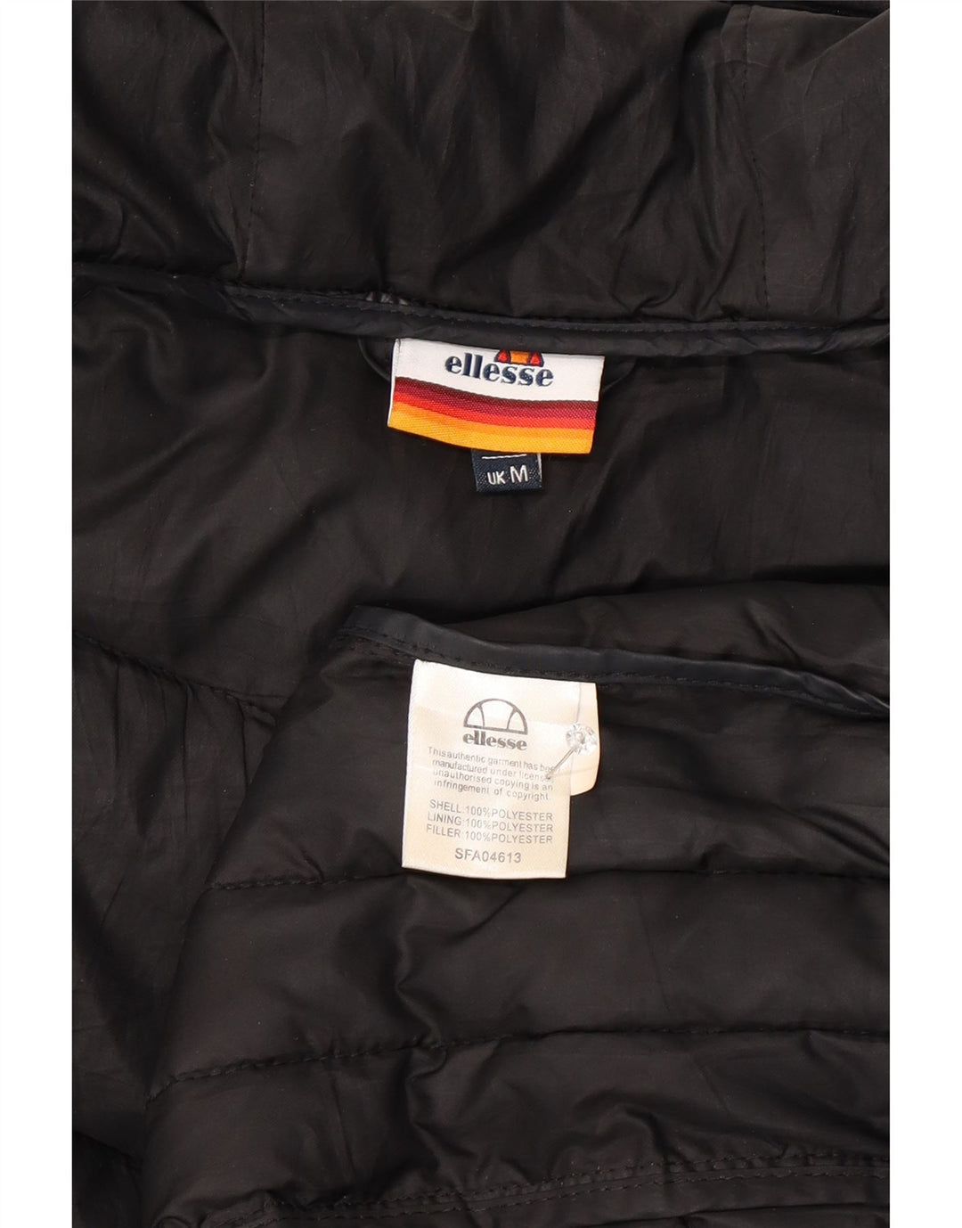 Мужская утепленная куртка Ellesse с капюшоном UK 38, средний черный полиэстер с крапинками